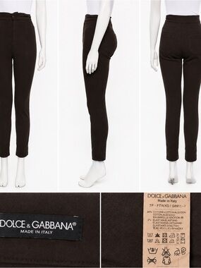 Dolce & Gabbana Dark Brown High-Rise Skinny Pants